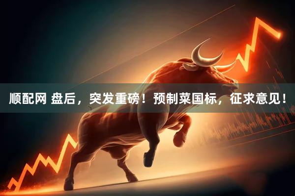顺配网 盘后，突发重磅！预制菜国标，征求意见！