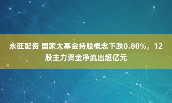 永旺配资 国家大基金持股概念下跌0.80%，12股主力资金净流出超亿元